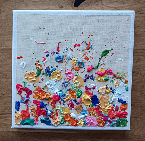Toile Textured Art réalisée lors d'un atelier créatif à Bruxelles